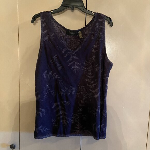 Dana Buchman 2 piece - Deep Purple Sweater Set -Cardigan and Tank Size 1X - Picture 4 of 5